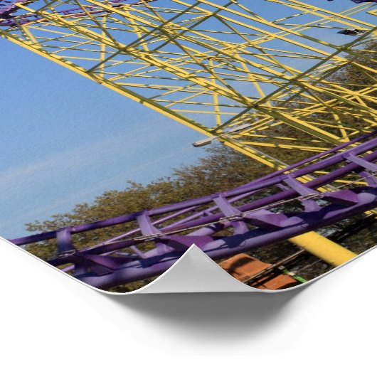 Poster Pistes de Dessous de verre à rouleaux violets et j (Coin)