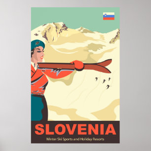Poster Pistes de ski de Slovénie