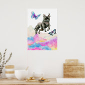 Poster Pit Bull Chien Imaginaire Aquarelle Pop Art (Cuisine)