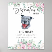 Poster Pit Bull Chien Signature Boire Signal (Devant)