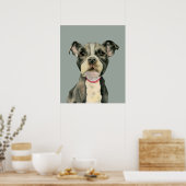 Poster Pit Bull Terrier Chien Chien Chien Chien Aquarelle (Cuisine)