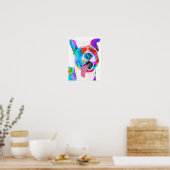 Poster Pit Bull Terrier Coloré Pop Art (Cuisine)