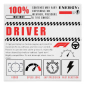 Poster Pit Crew Power – 100% Driver (Devant)