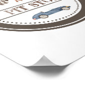 Poster Pit Stop Navy Blue Race Voiture (Coin)