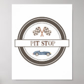 Poster Pit Stop Navy Blue Race Voiture (Devant)