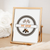 Poster Pit Stop Orange Quad Bike Signal d'anniversaire