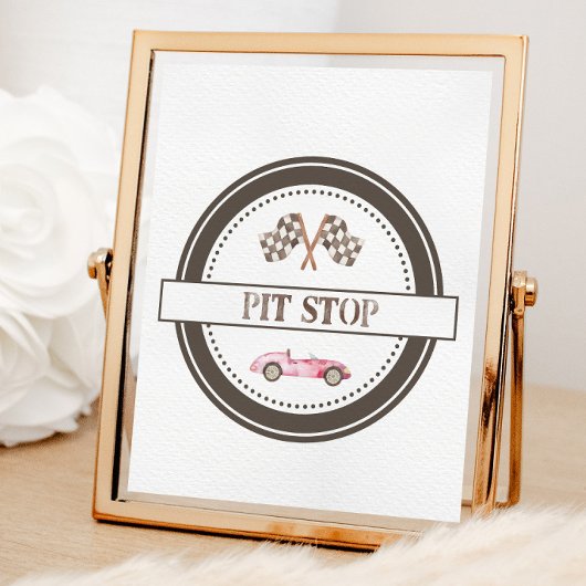 Poster Pit Stop Pink Race