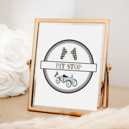 Poster Pit Stop Race Voiture Voyage Signal