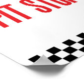 Poster Pit Stop Red Flame Race Voiture Party Panneau de t (Coin)