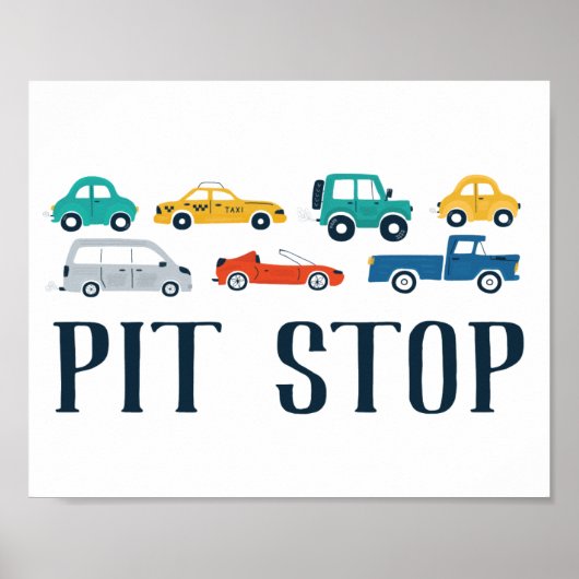Poster Pit Stop Transport Signal d'anniversaire (Devant)