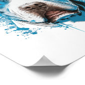 Poster Pitbulbe blanc aux yeux bleus (Coin)