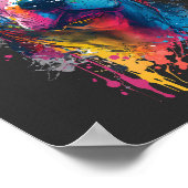 Poster Pitbull américain - Neon Graffiti Ink Splash (Coin)