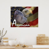 Poster Pitbull américain Terrier Chien, Drapeau, Aigle ch (Cuisine)