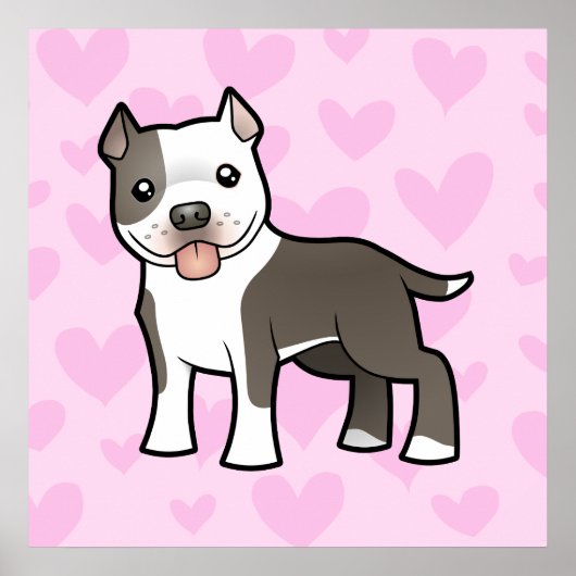 Poster Pitbull / American Staffordshire Terrier Love (Devant)