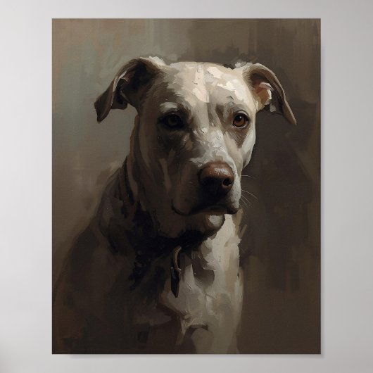 Poster Pitbull Artistique - Style Expressionniste Abstrai (Devant)