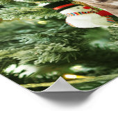 Poster Pitbull Chien Arbre de Noël Ornements Snowman (Coin)