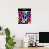 Poster Pitbull Chien Pop Art Personnalisé (Bureau à domicile)