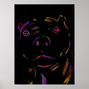 Poster Pitbull Neon Main Drake Art