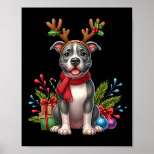 Poster Pitbull Reindeer Noël Noël Noël Noël Noël Noël X
