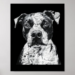 Poster Pitbull Visage mignon Amoureux de les chiens Homme