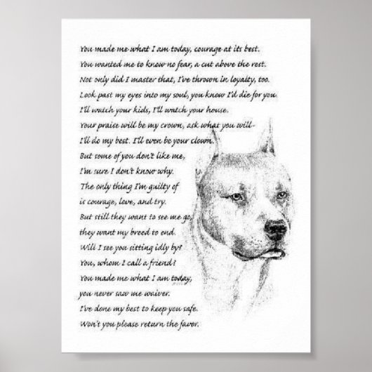 Poster pitbullpoème (Devant)
