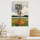 Poster Pitcher de baseball sur Mound par Jay Throckmorton (Cuisine)