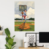 Poster Pitcher de baseball sur Mound par Jay Throckmorton (Bureau à domicile)