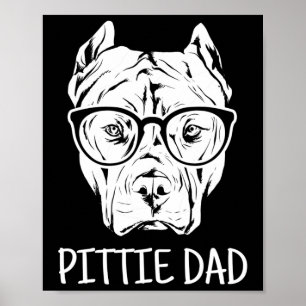 Poster Pittie Papa Pitbull Cadeau Amoureux de les chiens