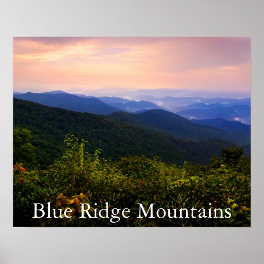Poster Pittoresque Blue Ridge Mountains Paysage Photograp (Devant)
