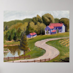 Poster Pittoresque Chandler Hill Winery peinture à l'huil