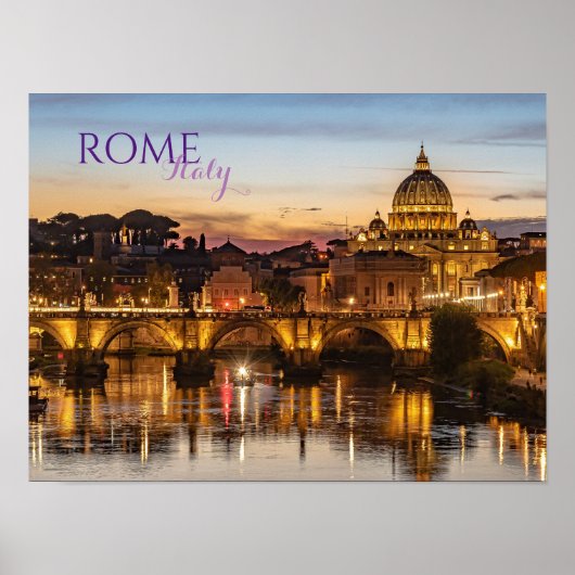 Poster Pittoresque du paysage de Rome Italie (Devant)