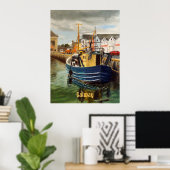 Poster Pittoresque Galway City Irlande Bateau de pêche (Bureau à domicile)