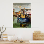 Poster Pittoresque Galway City Irlande Bateau de pêche (Cuisine)