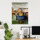 Poster Pittoresque Galway City Irlande Bateau de pêche (Bureau à domicile)