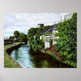 Poster Pittoresque Galway City Irlande Canal View