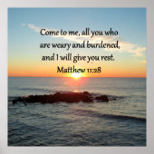 POSTER PITTORESQUE MATTHEW 11"28 SCRIPTURE VERSE (Devant)