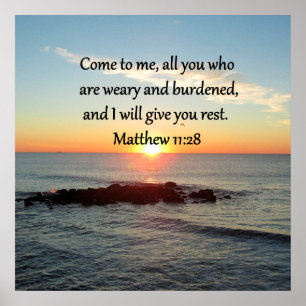 POSTER PITTORESQUE MATTHEW 11"28 SCRIPTURE VERSE