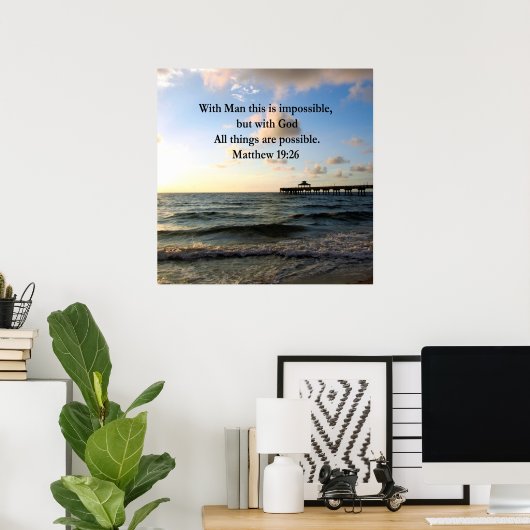 POSTER PITTORESQUE MATTHEW 19:26 OCEAN PHOTO DESIGN (Bureau à domicile)