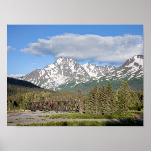 Poster Pittoresque route des eaux usées Chugach Forêt nat