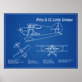 Poster Pitts S-1C - Plans de plan d'avion AD (Devant)