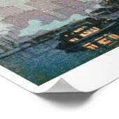 Poster Pittsburgh à la nuit, Hiroshi Yoshida, coupe de bo (Coin)