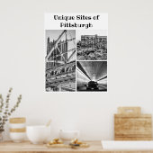 Poster - Pittsburgh B&W Collage (Cuisine)