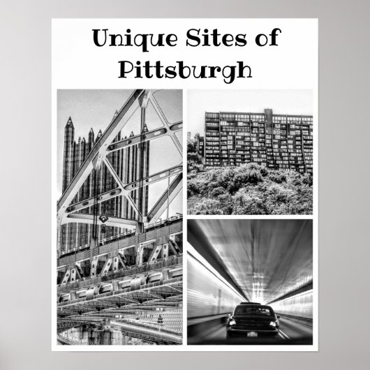 Poster - Pittsburgh B&W Collage (Devant)