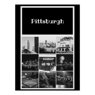 Poster - Pittsburgh B&W-fotocollage Perfect Poster