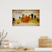 Poster Pittsburgh, PA | Aquarelle Ville Skyline (Cuisine)