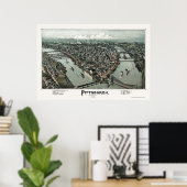 Poster Pittsburgh, PA Carte panoramique - 1902 (Bureau à domicile)
