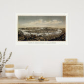 Poster Pittsburgh, PA Panoramique MAp - 1874 (Cuisine)