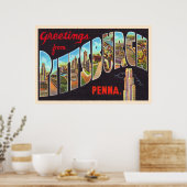 Poster Pittsburgh Pennsylvania PA Large Letter Postcard (Cuisine)
