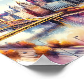 Poster Pittsburgh Pennsylvania Travel Places aquarelle (Coin)