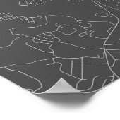 Poster Pittsburgh, Pennsylvanie (blanc sur noir) (Coin)